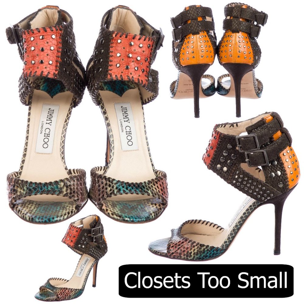 Jimmy Choo Snakeskin Sandal Pumps